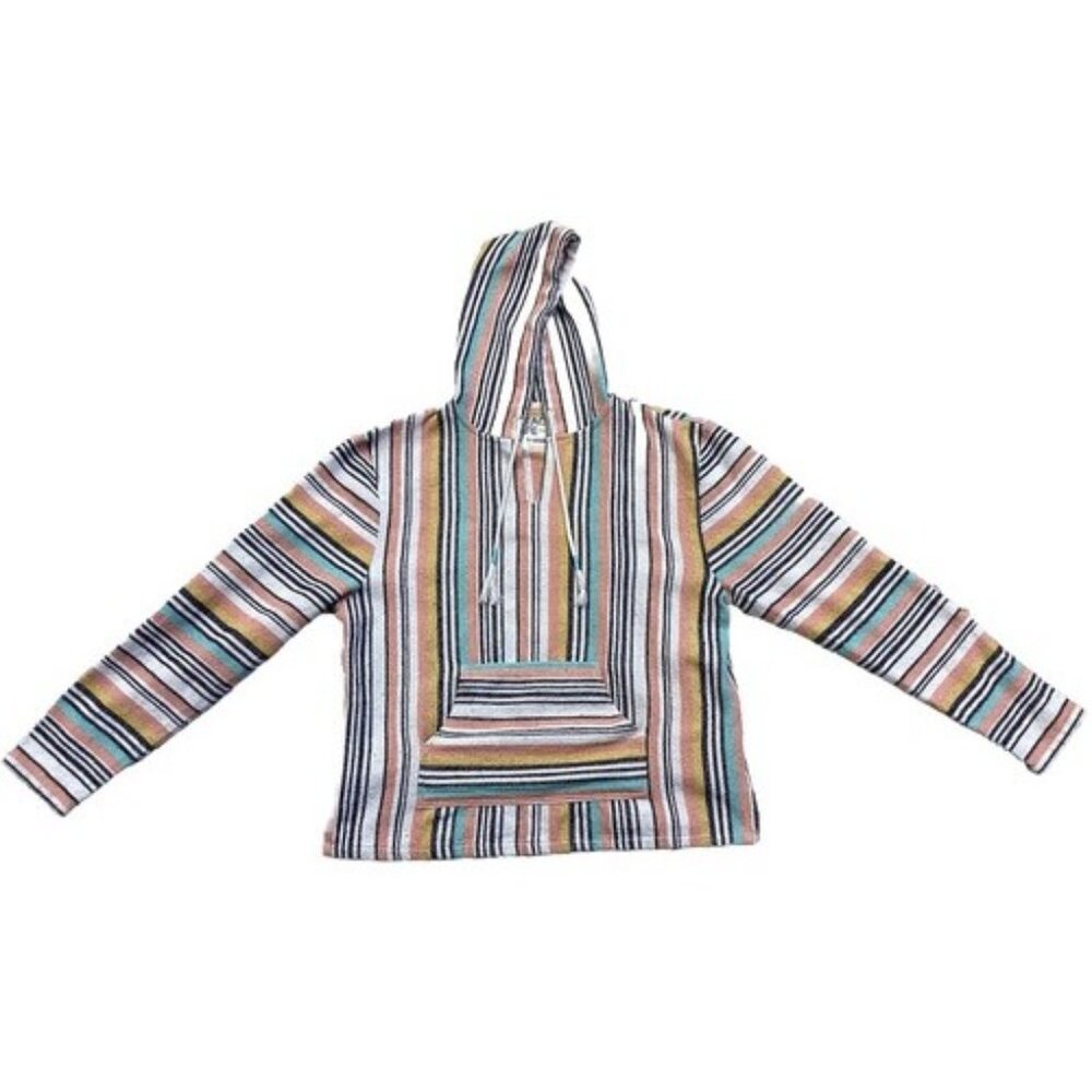 Beach Life By Ladrft Women's Poncho Hoodie Multicolor Baja Size XL Extra Large